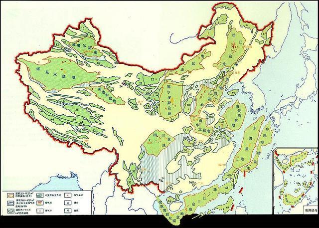 图2,中国沉积盆地分布图