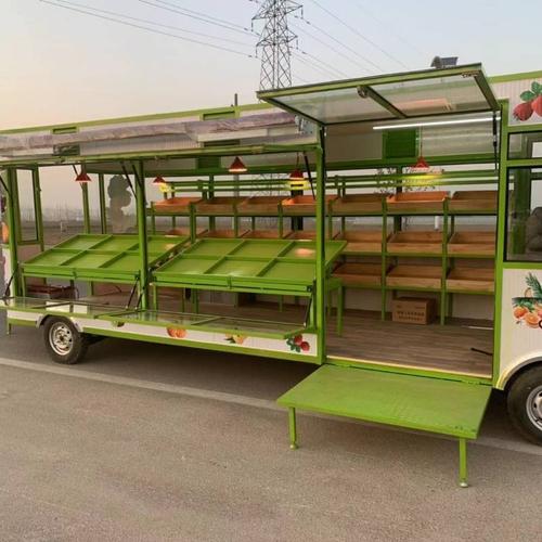 定制水果售卖车手推四轮移动果蔬摊位车摆摊商用电动移动售货车