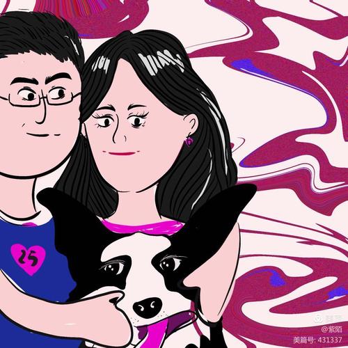 给姑爹姑妈祝贺银婚纪念日的漫画像!