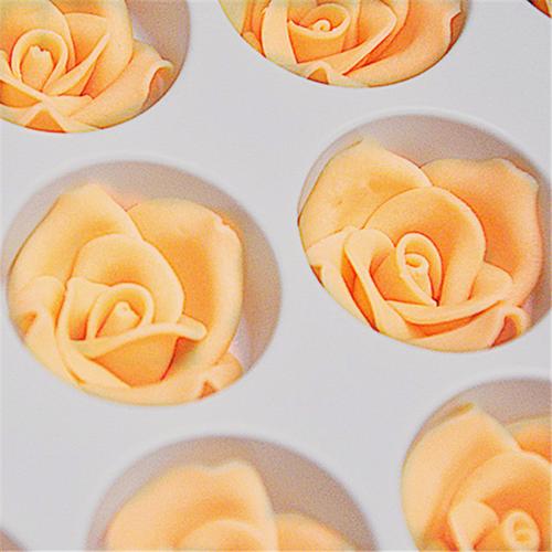 五皇冠-2朵装肉色 立体玫瑰花 翻糖花 甜品台 蛋糕装饰 可食用
