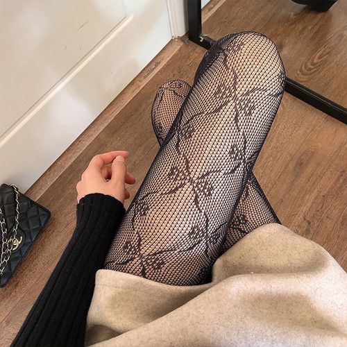 【蝴蝶结渔网袜】2条性感黑丝袜女薄款防勾连裤袜黑色