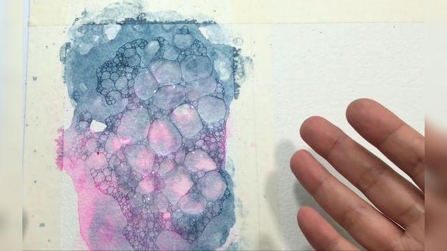 【水彩肌理】吹肥皂泡做肌理~8种不是特别常见的水彩肌理技法 机翻