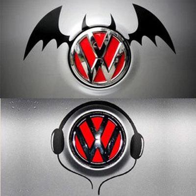 大众改装车标贴尾标 汽车标志装饰贴 汽车贴纸 蝙蝠车