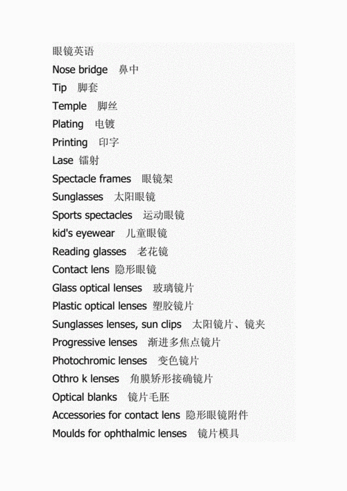 眼镜外贸英语doc6页