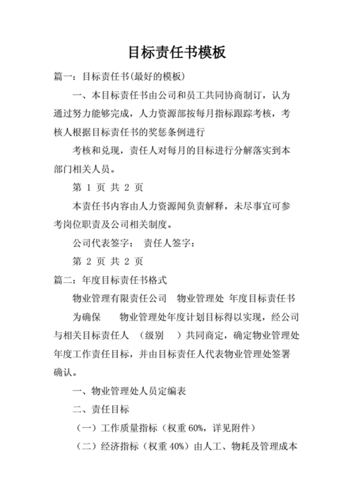 目标责任书模板范本docx13页