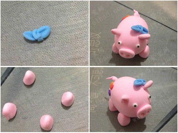 超轻粘土diy可爱农历生肖小粉猪教程