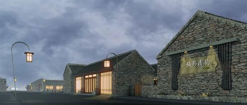 某鲁南风情民俗文化商业街su精细精致模型,建筑外观造型设计简约大方