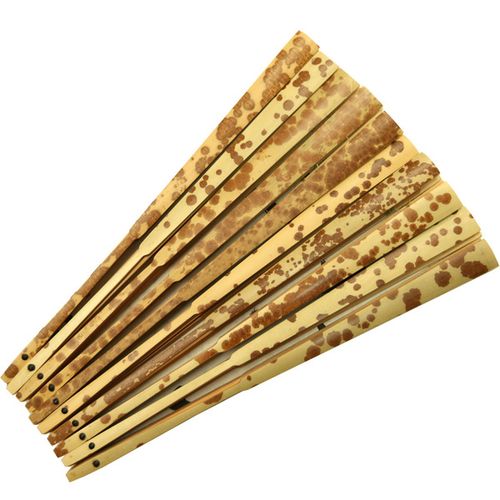 寸新云妃竹湘妃斑竹文玩扇子男古风书法空白苏工扇面 9.5 山越折扇