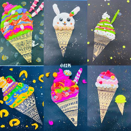 粘土创意画 冰淇淋_粘土_冰淇淋_创意画_超轻粘土_兴趣爱好_手工