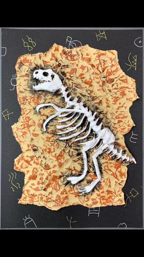 恐龙化石创意画_小朋友_美术_儿童创意画_兴趣爱好