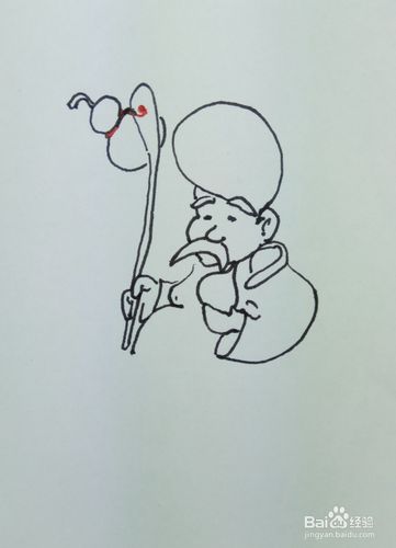 怎样画简笔画"老寿星"?