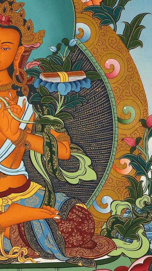 传奇大师扎西索朗作品文殊菩萨唐卡