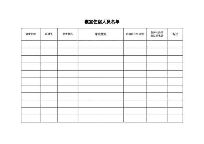 学校寝室住宿人员名单记录表.doc 1页