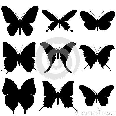 蝴蝶剪影简笔画