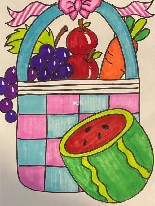水果篮子儿童画96_小朋友_文化_绘画