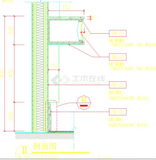 某酒店装修工程会议室投影幕节点大样图_通用节点详图