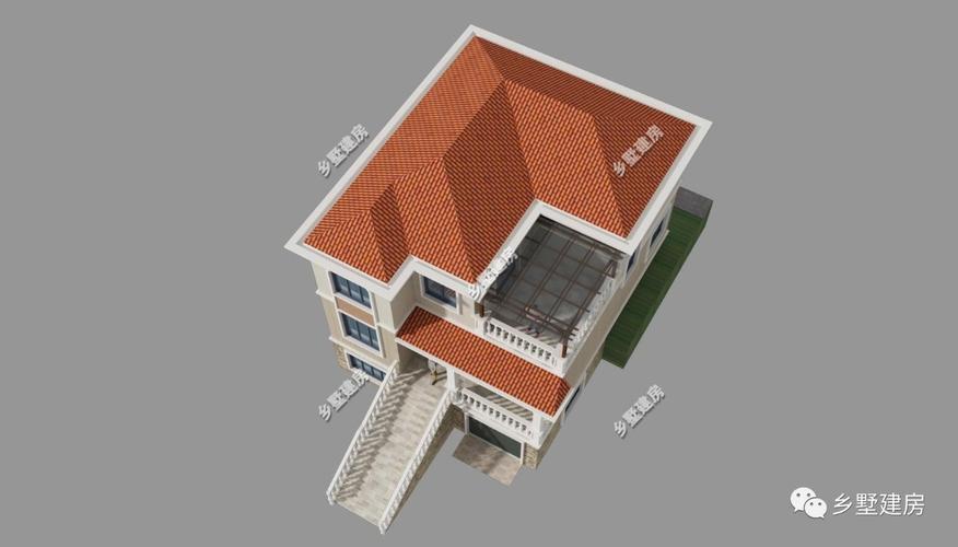 农村自建房地面有落差半地下室设计大露台29万就能建