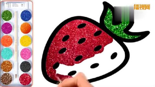 金草莓简笔画的画法 绘画教学