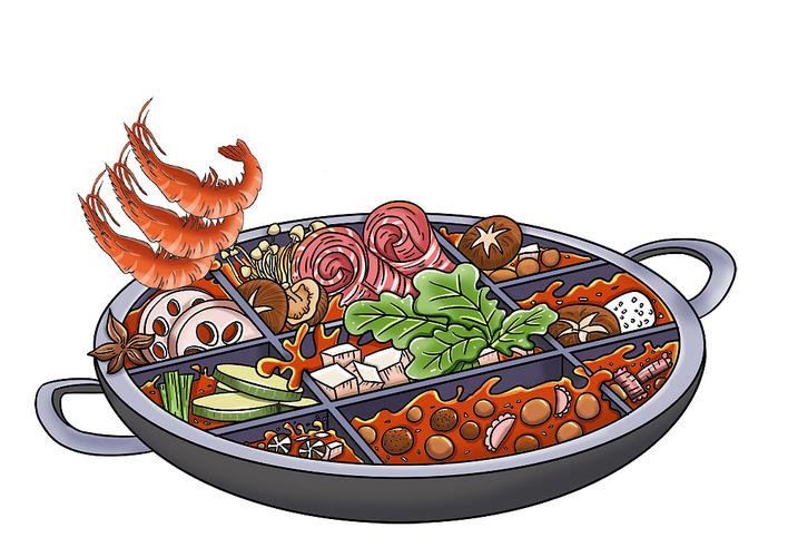 手绘 火锅大餐