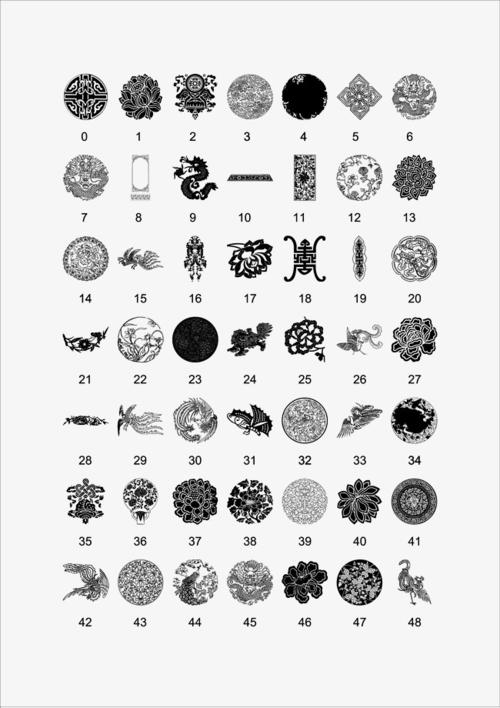搜图123提供独家原创中国传统图案装饰汇集矢量图下载,此素材图片已被