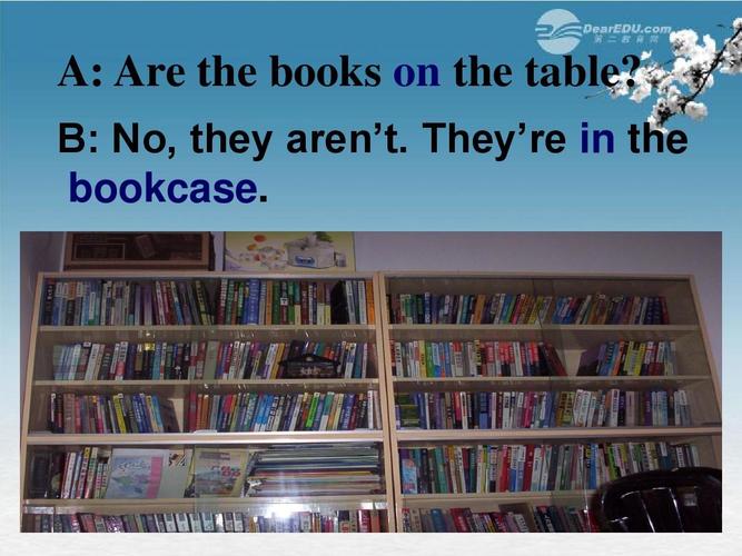 a: are the books on the table? b: no, they aren"t.