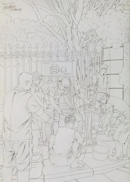 记录抗洪故事,河南画家速写救灾场景