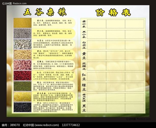 豆子 粮食 食物原料 黑小米 黄小米 白芸豆 黄豆 花腰豆 红豆 绿豆 黄