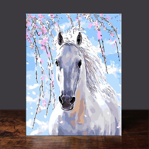 diy/数字油彩画动物马头手绘填色客厅卧室书房餐厅装饰画挂画包邮