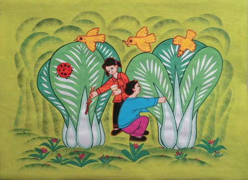 户县农民画陈秋娥原创手绘作品