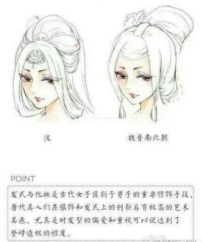 动漫 漫画 素材古代发饰发髻样式