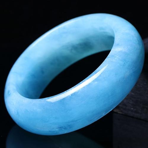 76.82g 52mm天然冰种海蓝宝手镯 52mm