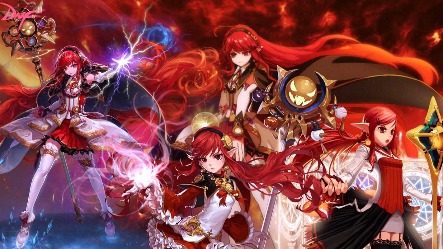 dnf# dnf三觉壁纸 魔界人大姐头,知源·元素师壁纸,还在喊援素的小心