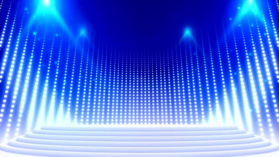 蓝色背景闪亮大舞台_1920x1080_高清视频素材下载(:)