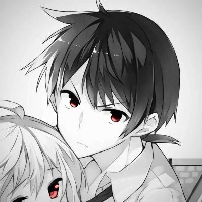 黑化头像情侣图片动漫一对 二次元黑暗系情侣头像