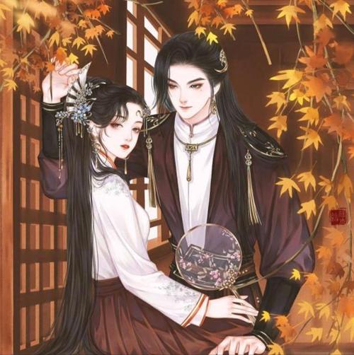 满眼都是你卡通情侣古风图片