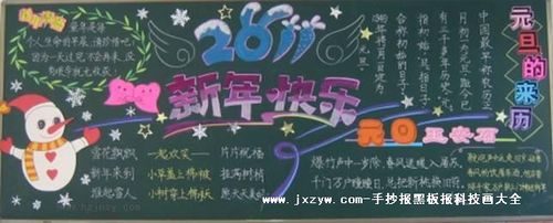 《新年黑板报素材》 - 新年黑板报艺术字 - 关于新年的英语手抄报可以
