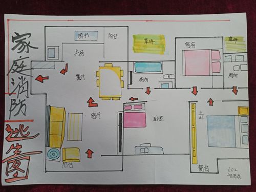 锦华小学开展消防安全"家庭逃生"平面图评选活动