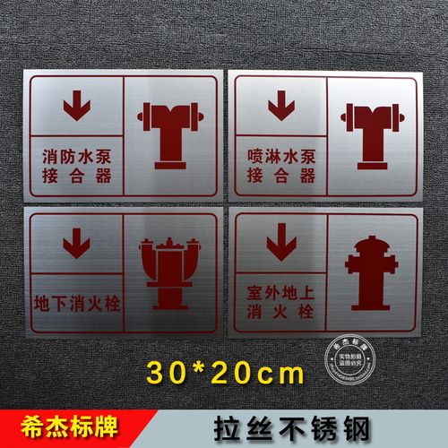 消防水泵接合器标识牌不锈钢喷淋室外地下消火栓指示牌20现货