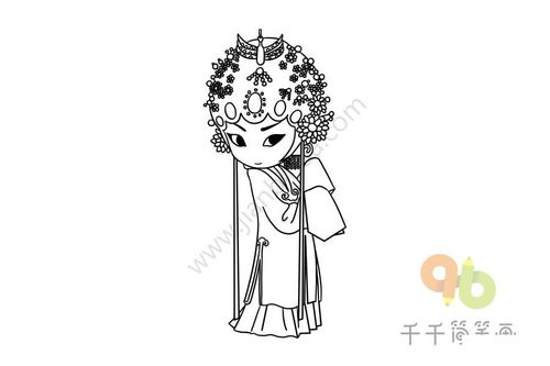 教你画戏曲人物花旦简笔画
