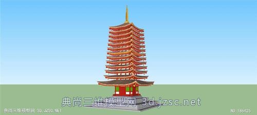 su日本古代建筑宝塔高塔su模型