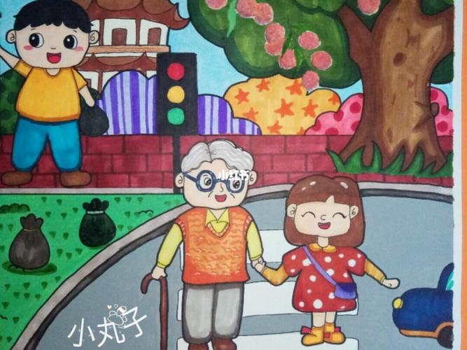 原创《文明城市》儿童画_儿童画_创意儿童画_母婴_早教