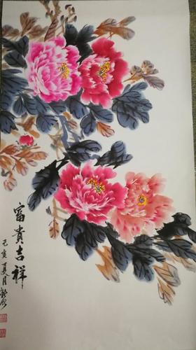 画家王新民牡丹作品欣赏
