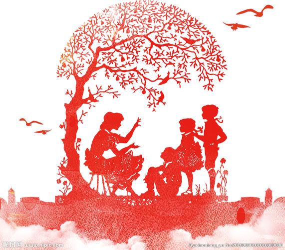 讲故事剪影效果图片