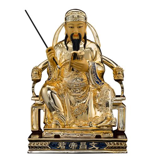 文昌帝君神像台湾铜鎏金文文曲星君像助学学业摆件