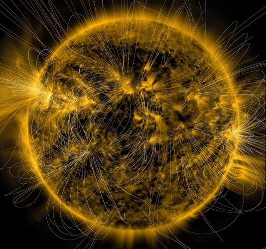 nasa发布太阳磁场惊艳高清大图