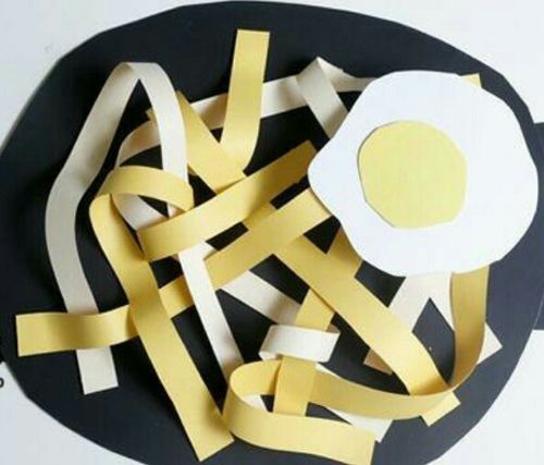 幼儿中班剪纸活动-"面条"