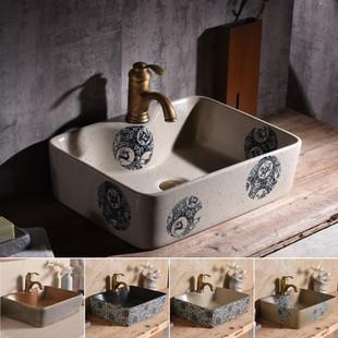 仿古台上盆 彩色艺术盆 青花瓷陶瓷盆 新中式风洗手盆复古洗脸盆