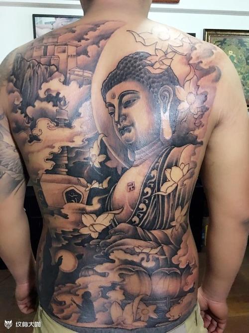 满背大佛_纹身图案手稿图片_海东的纹身作品集