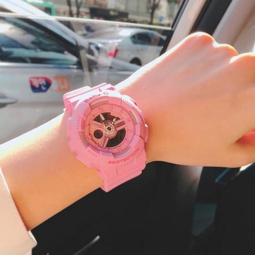 直邮正品casio卡西欧babygba1104a1粉色少女系列运动防水女表