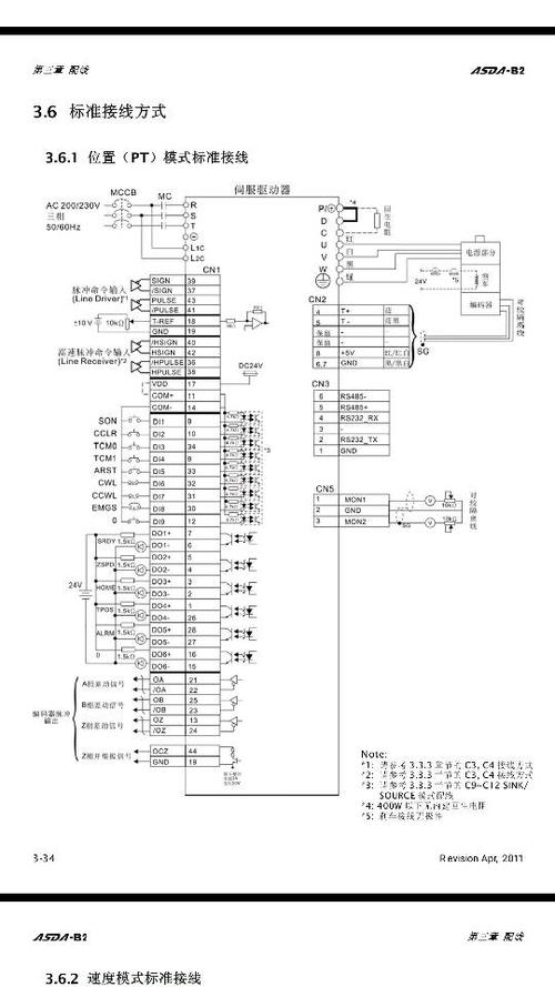 台达b2的伺服cn1接线问题